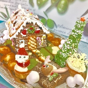 ♥クリスマス：市販でお菓子の家♥